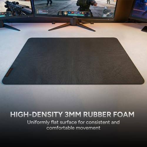 Image of KARNAGE by EVM Medium Gaming Mouse Pad (350 x 300 x 3 mm)| Speed + Control Surface | Anti-Slip Rubber | Micro-Weave Cloth | Precision Tracking Mousepad for Laptop, Office & Gaming (Black, KNG-MP-118)