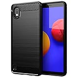 Cadorabo Case for Samsung Galaxy A10 / M10 - Cover in Brushed Black - Mobile Phone Cover Made of TPU Silicone in Stainless Steel Carbon Fiber Optics - Silicone Ultra Slim Soft Back Cover Case Bumper