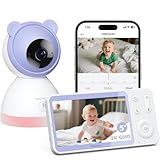5' Baby Camera Baby, Pantalla Dividida 720P & Cámara 2K, Control vía App