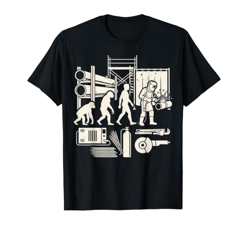 Pipe Welder Evolution Funny Welding Trade Graphic Job Work T-Shirt