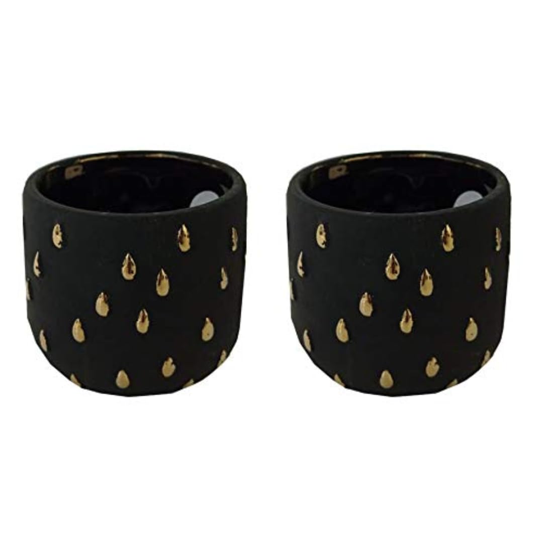 CAPPL Small Ceramic Planter Bowl (2 Pots, Multicolor) (2 Black Plain Pots) (B08PYR9GG4) Amazon Price History, Amazon Price Tracker