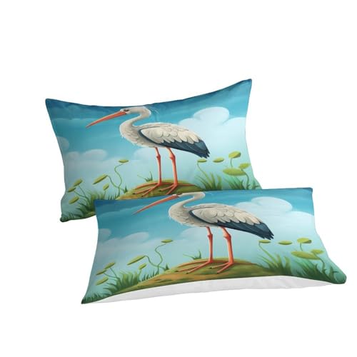 Housse de couette aigrette 3D 200x200 cm en microfibre avec 2 taies d'oreiller