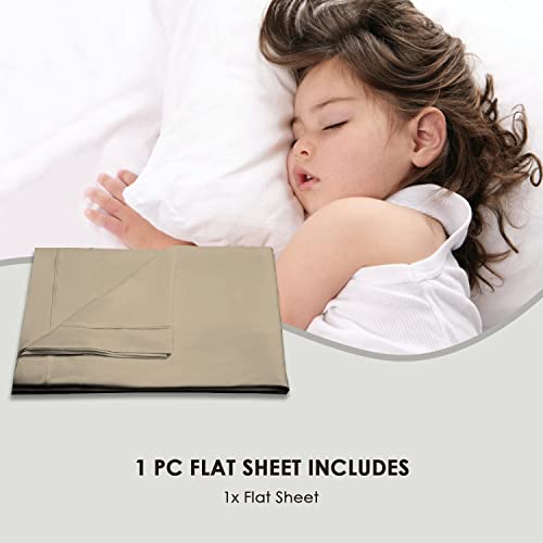 Pizuna Pure Combed Cotton Super King Flat Sheet Simply Taupe - Image 4