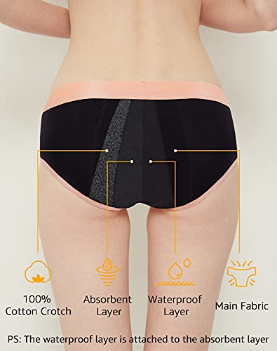 INNERSY Period Underwear for Teens Girls Cotton Leak-Proof Menstrual Panties 3-Pack4