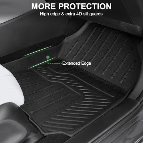 Image of Floor Mats for 2023-2026 2027 Honda HR-V (Include Hybrid), TPE All Weather Durable Floor Liners Door Sill Guards for Honda HRV Accessories