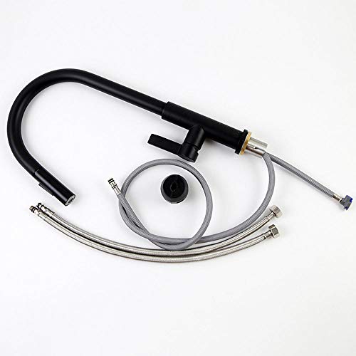 Robinet de cuisine monotrou haut de gamme avec douchette noire - 8