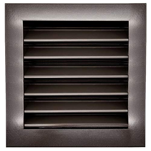 HVAC Premium 14"W x 14"H Aluminum Exterior Gable Louver Vent for Walls & Crawlspace - Weather-Resistant Air Grille with Screen Mesh - Brown [Outer Dimensions 15.75"W x 15.75"H]