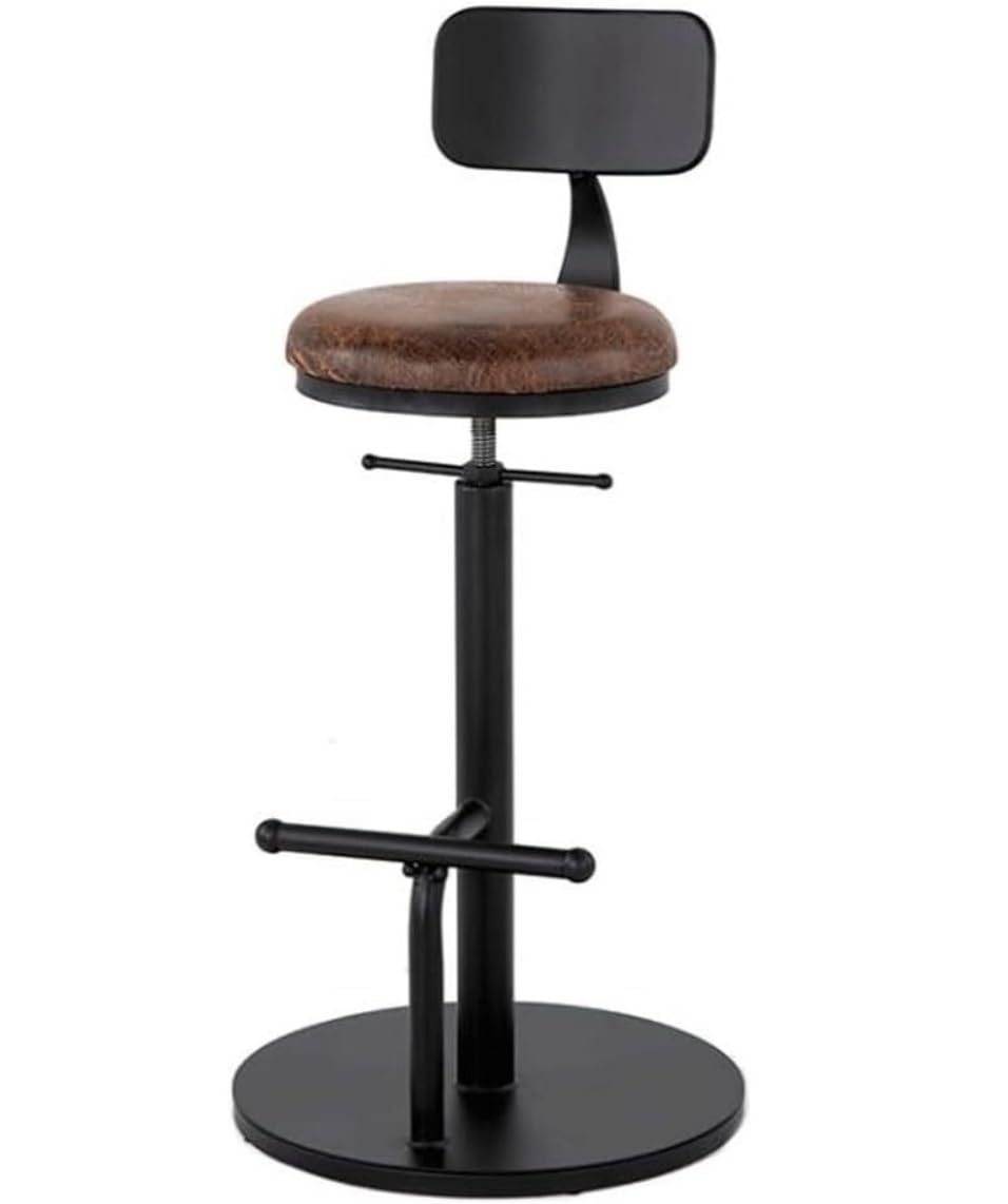 AMYSTY Counter Stools Bar Stools Bar Chairs Detachable Back Bar Stool Counter Height 360° Swivel Bar Chair Height Adjustable Retro Bar Chair High Stool Barstools Breakfast Stools Bar Stool(A)