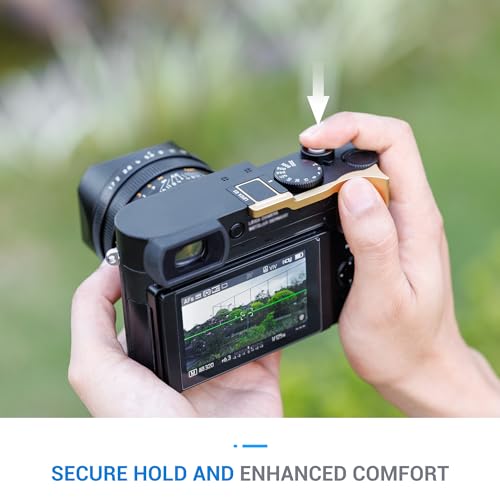 Image of JJC Deluxe Metal Thumb Up Grip for Leica Q3 43 /Q3 /Q2 Cameras, Hot Shoe Thumb Rest Support Grip for Stable and Safe Hand Hold, with Anti-Scratch Silicone Pad, Not Affect The Use of Camera Buttons
