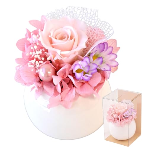 おいもや お供え プリザーブドフラワー 仏花 造花 仏壇 の 花 プリザーブド 陶器 縁花 (03.桃)