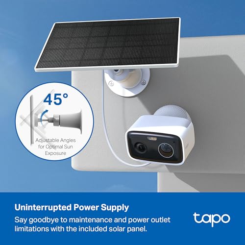 Image of Tapo TP-Link C400 KIT Outdoor Battery Camera w /Solar Panel Base, Wireless, 1080P, Free Person /Vehicle Detection, SD /Cloud Storage, Color Night Vision, No Hub Needed, Works w /Alexa