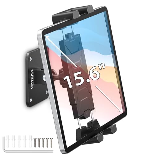 Urmust Support Mural en Aluminium pour Tablette iPad réglable à 360° Compatible avec iPad, iPhone, Galaxy, Tab, Kindle Fire HD, Switch Toutes Les tablettes...