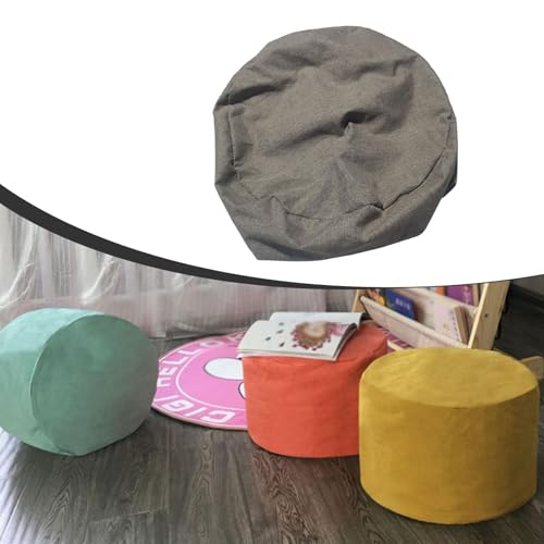 Funda de puff reposapiés redonda y lavable resistente de 45x25cm 6