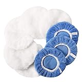 AUTDER Polierhaube 125-150mm, 8tlg Auto Polierhauben Set Polierpad Polierfell für Poliermaschine - 3*Korallenvlies +5*Orlon MEHRWEG