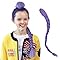 FantaLook Long Purple Braided Cosplay Wig Dress up Accessories with Clips for Halloween(Small Size)