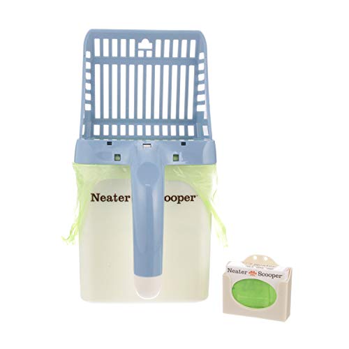 Neater Pet Brands - Neater Scooper Cat Litter Sifter - Includes 60 Refill Bags - Mess Free Cat Litter Scoop To Bag Waste Bin System With Extra Waste Bags (Blue) #TOP6