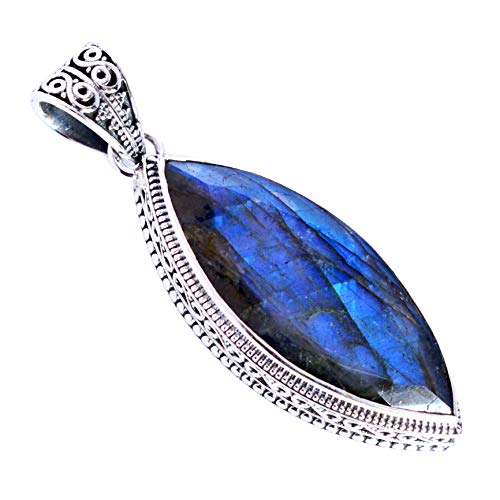 Pendentif labradorite argent 925 fait main authentique FSJ-5588