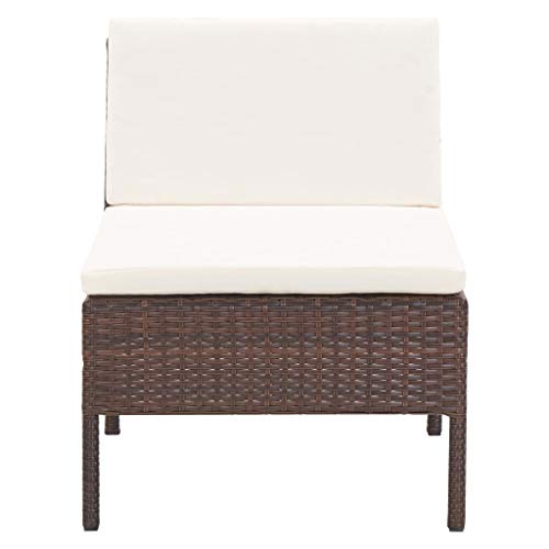 Tidyard Lounge Sofa Gartensofa 3-Sitzer Gartenbank Rattan Gartenmöbel Set Balkon Couch balkonmöbel Loungemöbel für Garten Terrasse, 3 teilig Braun typ-1 – Bild 5