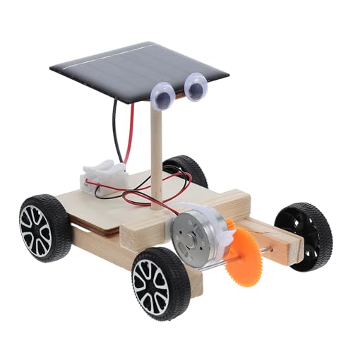 UPKOCH Solarauto Selber Bauen Projekte Stemmen Solarbetriebenes Auto Elektronik-kit 3D-Puzzle-Spielzeug Holz Elektroauto Holz Montage Solarauto Modell Kind Handbuch Kleine Produktion