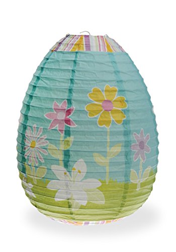 Boston International Egg Shape Paper Lantern, Large, Multicolor