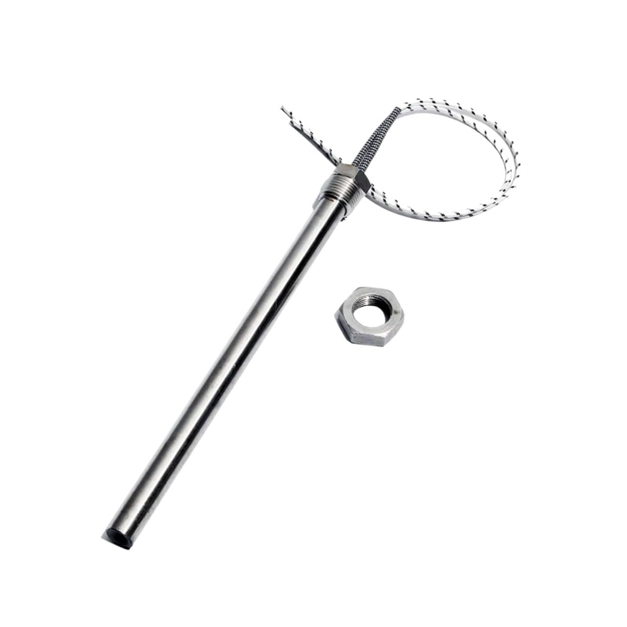 DN8 (1/4") Gewindepatrone Rohrheizelement for Wasser 8x350/400/450/500/600mm Rohr AC110V/220V/380V Heizung mit Mutter(380V,DN8 8X500mm 1100W)