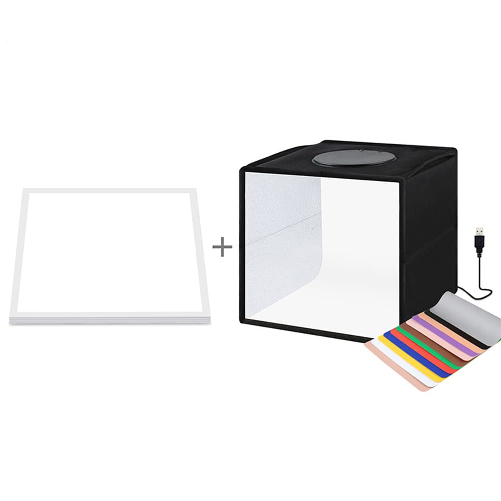 FLAA Photo Studio Light Box 9.8 "Fotografia Shooting Tent Kit con lampada Shadowless Pannello Pad con 12 colori fondali per gioielli e piccoli oggetti