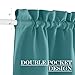 NICETOWN 30x72 inches Sea Teal Door Curtain - 1 Panel, French - Style Privacy & Thermal Insulation Cover with Tieback, Ideal for Patio or Glass Front Door