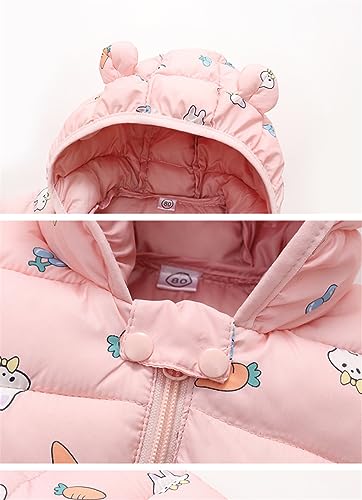 Little Girls Winter Warm Bear Hoods Down Jacket Lightweight Windproof Puffer Padded Outwear Coat3