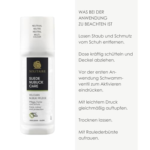 Velours Nubuk Pflege, 75 ml, Farbauffrischung, Lederpflege und Imprägnierung Farbaktivierung von Schuhen aus Willdleder, Rauleder, Veloursleder, Nubukleder und Textilien | Farbe: Neutral