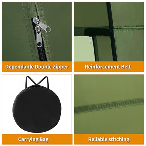 Kit de inodoro portátil, inodoro para camping de mayor tamaño con tienda de privacidad desplegable y bolsas de gel para desechos, tienda de 4.93 pies de ancho lavable para duchas al aire libre y vestidores miniatura 4