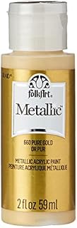FolkArt K660 Metallic Acrylic Paint in Assorted Colors (2 oz), 6102, 2 Ounce Gold (Pure Gold)