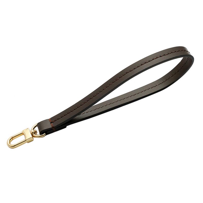 Correa de cuero para bolso de mano con broche de oro en color café