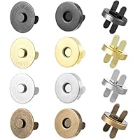 Thinp 24 Stk Magnetknöpfe,18mm Magnetische Knöpfe,4 Farbe Magnetverschluss Tasche,Handarbeit Magnetische Druckknöpfe,Magnetknöpfe zum Annähen,für Geldtasche Handtaschen Mäntel Windbreaker DIY Handwerk