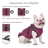 Hundemantel Wasserdicht, Hundemantel Französische Bulldogge, Warme Weste mit Hundegeschirr, Verschiedene Größen,Hundejacke für Kleine Hunde