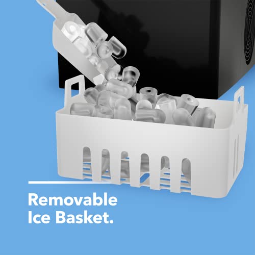 Vremi Black Portable Ice Cube Maker - Produces 26 Pounds Of Ice Cubes A Day - Display Panel Indicator With Removable Ice Basket And Scoop - Modern Countertop Ice Machine That Makes Ice Every 8 Minutes #TOP5