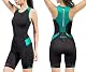 Trisuit Damen Santic Triathlonanzug ärmellos Einteiler Schwarz-Grün XS
