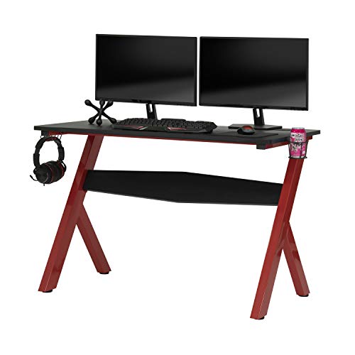Sd Studio Designs Overlord Gaming Table, Black,Red 52"W X 24"D X 30"H #TOP1