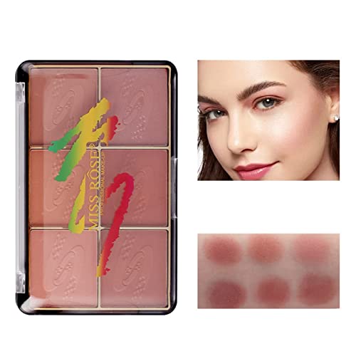 Meicoly 6 Colors Face Blush Palette, Bright Blush Cheek Makeup Shimmer Matte Mineral Blusher Powder Set Contour And Highlight Blush Palette With Brush Rubores De Maquillaje,01 #TOP1