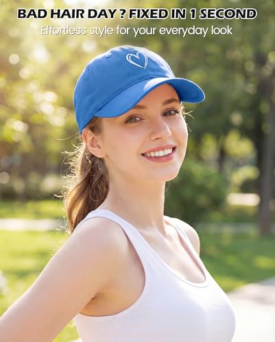 Image of American Trends Womens Baseball Caps Cute Heart Dad Hat, Adjustable Cotton Unisex Cap for Workout, Golf & Everyday Wear