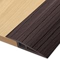 Vinyl Floor Transition Strip Door Threshold 36 inch, Thresholds 1/2'' ~ 3/5'', Transition Strips for Doorways, Vinyl-Threshold Ramps for Door/Floor (Black Walnut)