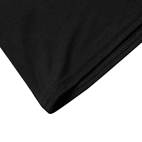 Othread & Co. Women's Short Sleeve T-Shirt Scoop Neck Basic Layer Stretchy Shirts (Large, Black) #TOP5