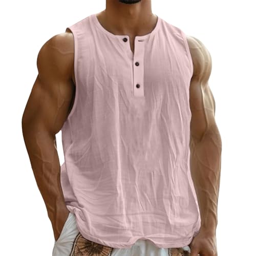 Gilet de plage en faux lin Henley pour homme la solution anti-transpiration de l'été