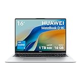 HUAWEI MateBook D 16 Laptop with 16 Inch Eye Comfort FullView Display, Light and Metal Body, 13th Core i5 High Peformance Processor, Nimble Numeric Keypad, 16GB RAM+1TB SSD, English/Arabic, Silver