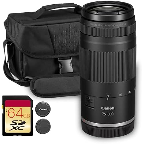 Canon RF 75-300mm f/4-5.6 Compact Telephoto Zoom Lens (7155C002) Bundle