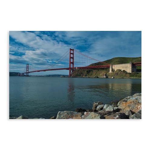 Golden Gate Bridge Toile d'Art Premium avec finitions graphiques haute définition