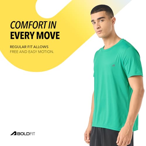 Image of Boldfit Gym T Shirts for Men Workout Breathable T Shirt for Man Active Wear Sports Tshirt for Men Lightweight Gym Tshirts for Man Dry Fit Running T Shirts for Boys Regular Fit Sports Tshirts