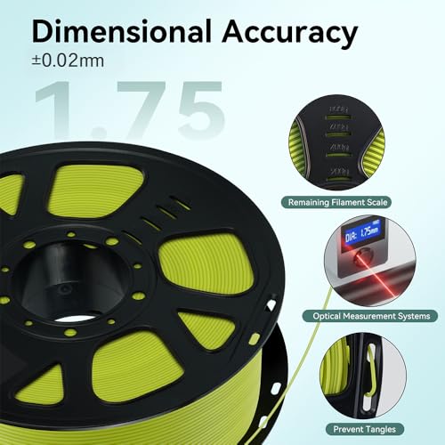 Image of Kingroon PLA Filament 1.75mm, 1kg Spool (2.2lbs), + /- 0.02mm Tolerance, Smooth 3D Printing Filament, Fits for Most FDM 3D Printers, Apple Green