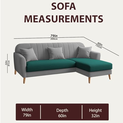 Image of Atticus RHS 4 Seater L Shape Sofa Set for Living Room (Pine Grey Fabric) Premium Fabric Sofa Set