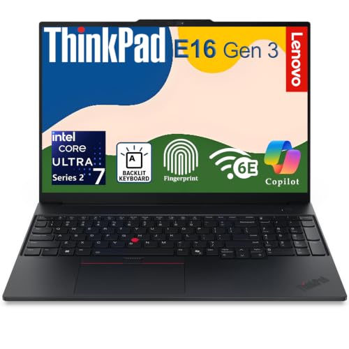Image of Lenovo ThinkPad E16, Intel Ultra 7 255H, 64GB DDR5 & 2TB SSD, Win 11 Pro