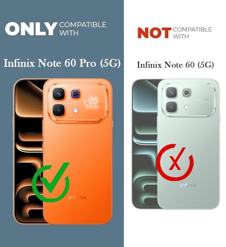 Image of Jkobi Hybrid Back Cover Case for Infinix Note 60 Pro 5G (Shockproof with Polycarbonate Clear Panel | Professional Black)
